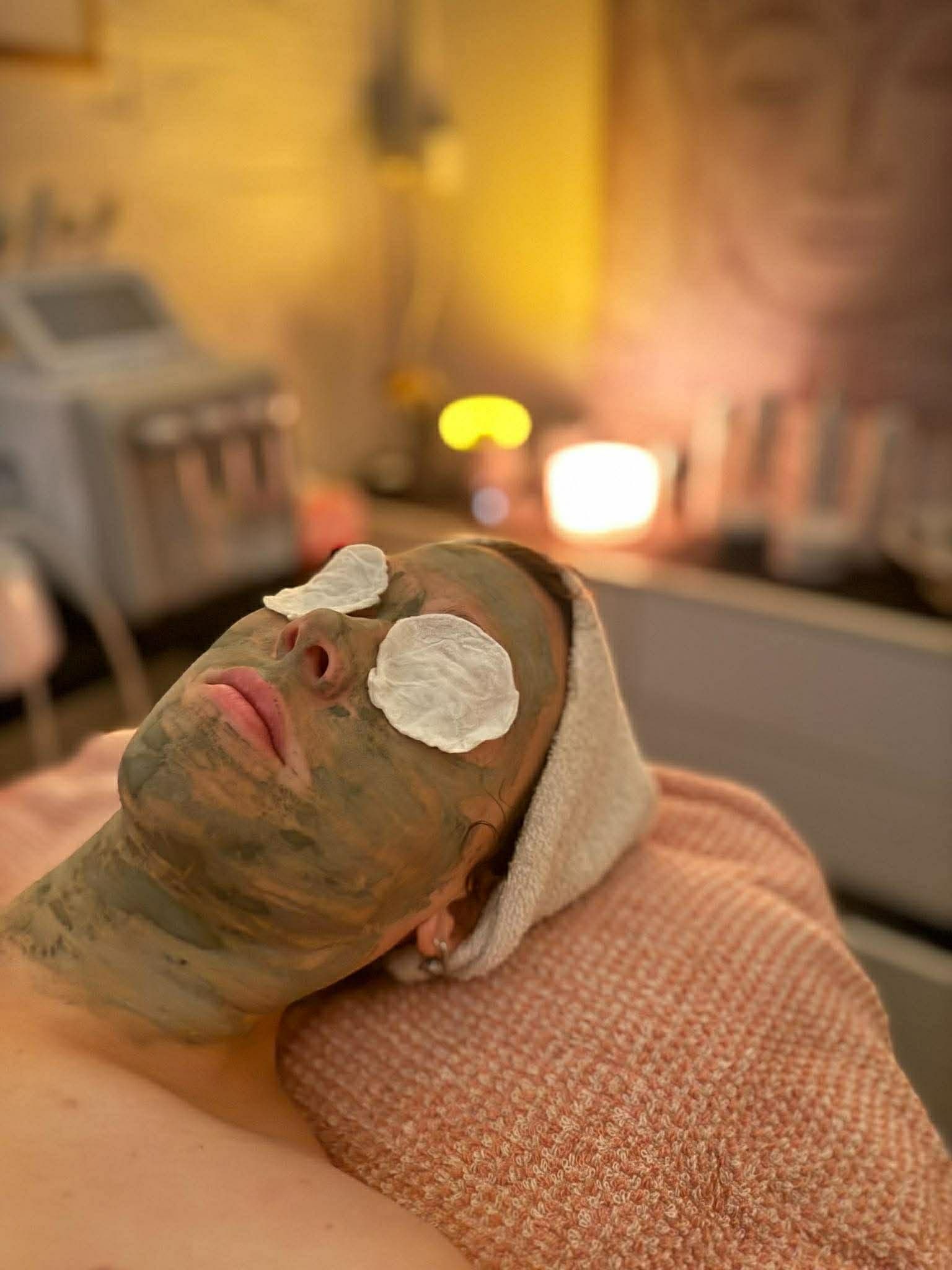 LED light therapy facial in the salon